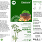 Cleanure herbal oil packaging with ingredients and usage instructions.
